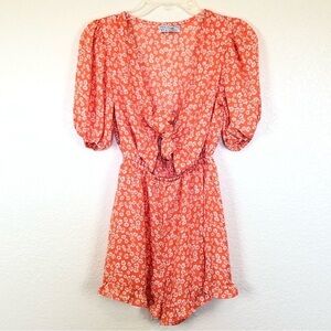Urban Outfitters Floral Romper Cutout with Ties size XS